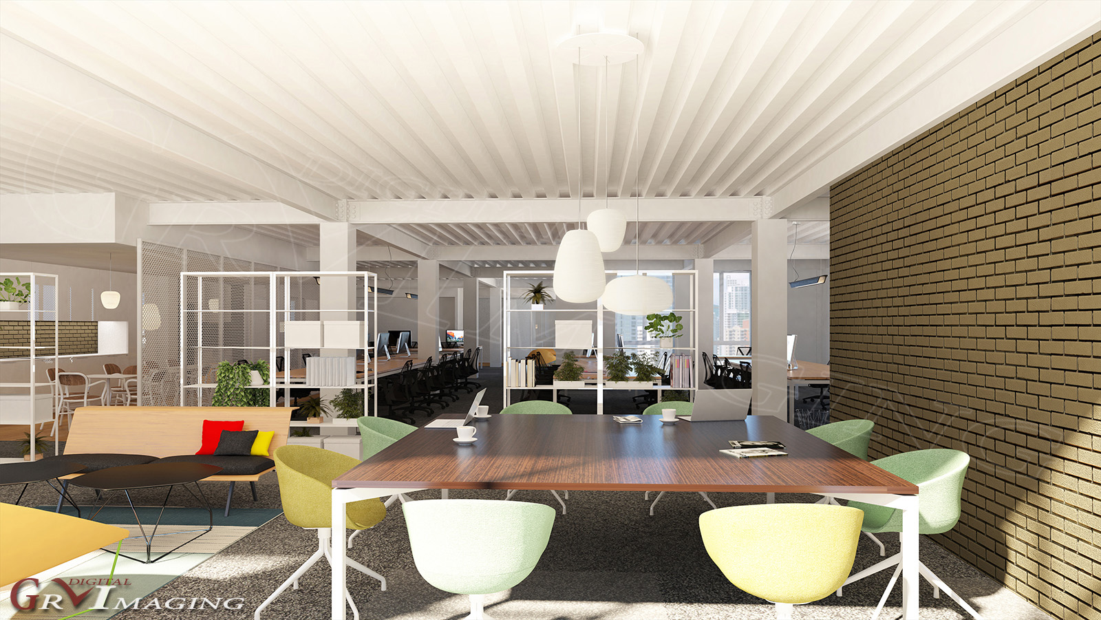 Office interior – daylight rendering – Design by Daniel Fintzi Design